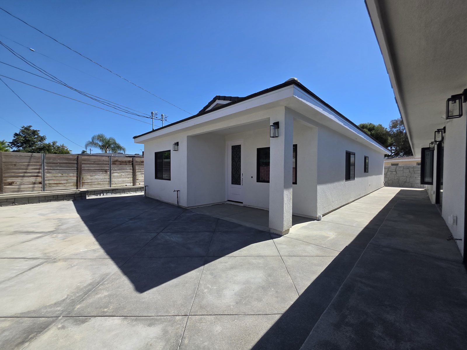 Finished detached ADU with new concrete patio in Garden Grove